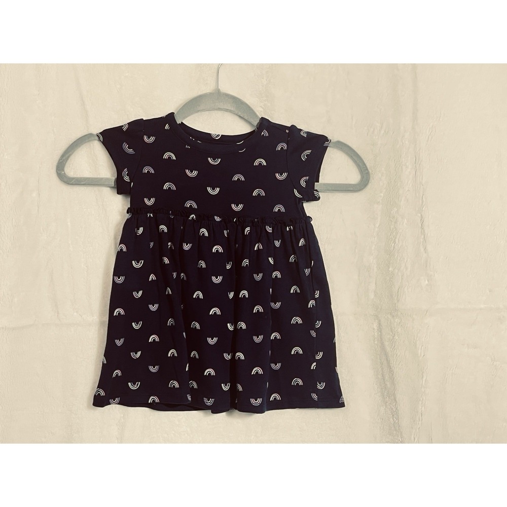 First Impressions Baby Girl Dress 12M Blue Rainbow 100% Cotton